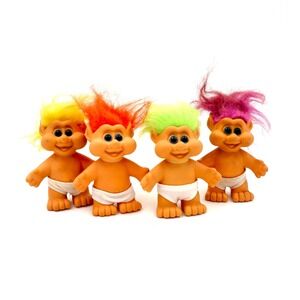 Vintage Russ Baby Troll Set – 1990s Diaper Good Luck Troll Dolls‎ Baby